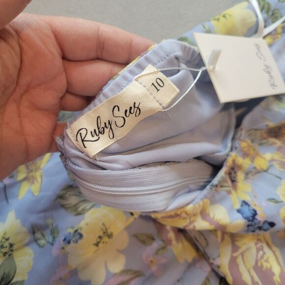 Ruby Sees Floral Maxi Dress High Neck Size US 6 - Picture 6 of 12